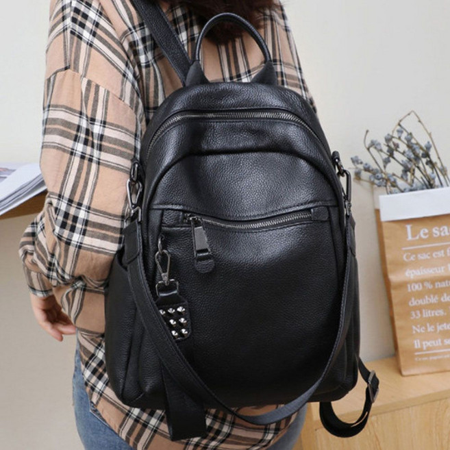 천연소가죽 고급 베이직 숄더겸용 백팩 여성 데일리 uts3+1bKo