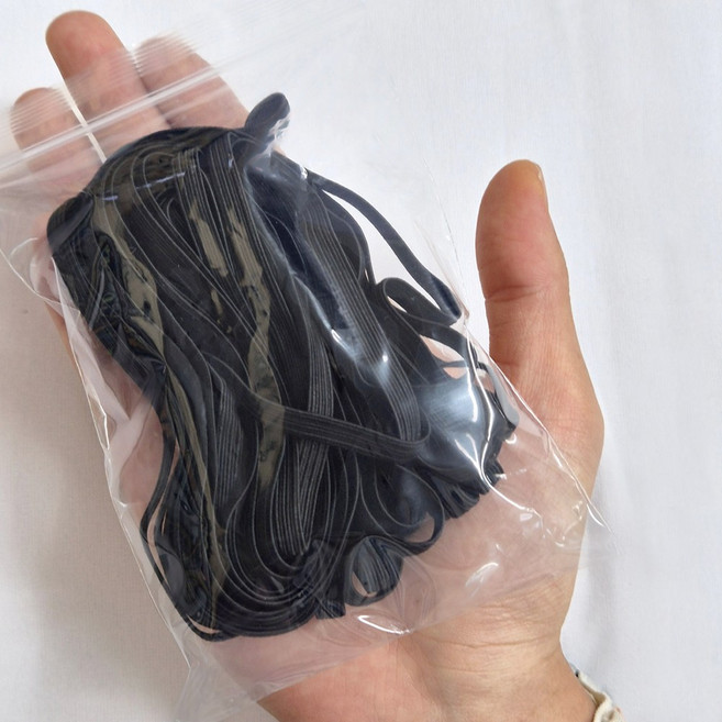 골지 납작 허리고무줄 바지고무줄 고무밴드, 1세트, 6MM(블랙) 10yard