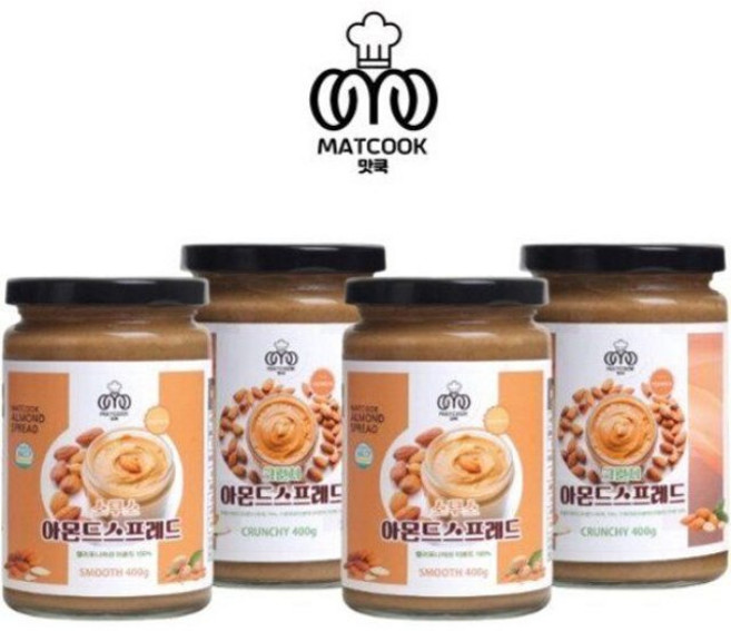 아쫀쿠 아몬드쨈 400g * 4병 아몬드스프레드 햇아몬드 아몬드버터 선물세트 1.6키로, 1.6kg, 1개