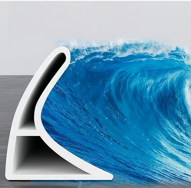 라워스 곡선형 다용도 워터가드 욕실 물막이, 1개, 화이트