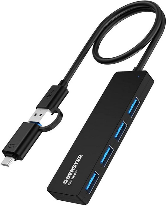OBERSTER 4 in 1 USB 3.0 허브 허브 5Gbps C 어댑터 맥북 아이맥 프로 맥 미니/프로 서피스 델 HP용 휴대용 울트라 슬림 스플리터 어댑터 26, 4 in 1 USB 3.0 허브, USB 3.0 허브