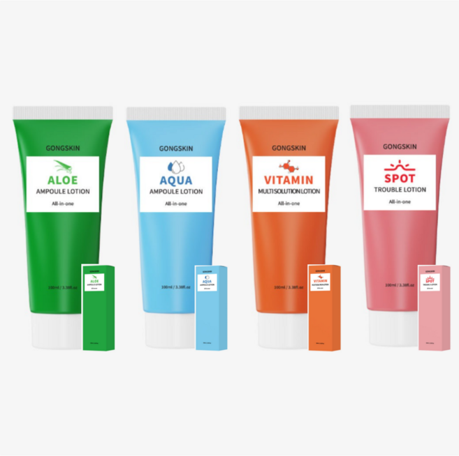 공스킨 올인원4종 (알로에 아쿠아 비타민 트러블), 4개, 100ml