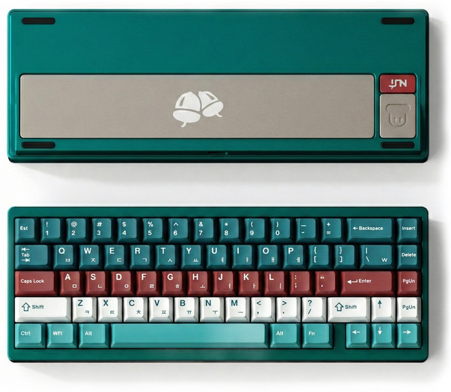 Nut65 풀알루미늄 볼캐치 마그네틱 커넥터 유무선 3모드 기계식키보드, 한글각인, 청녹