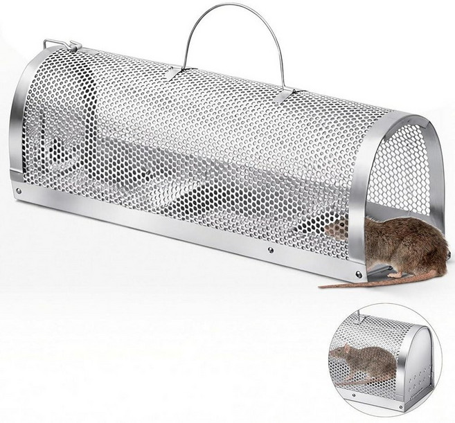 미국출고 평점4.5+ 238376 Humane Rat Trap Reusable Trap Cage No Kill Live Mouse Catch Mice Cage Indoor, Rat Trap A