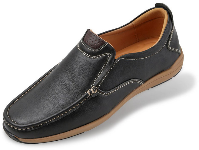 남성 천연소가죽 스티치 캐주얼화 로퍼 슬립온 (3.5cm) 캐스트