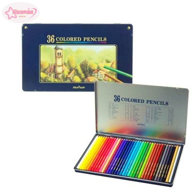 문화연필 넥스프로 고급 유성색연필 36색 틴케이스 - 박스 (24개입) 취미미술재료