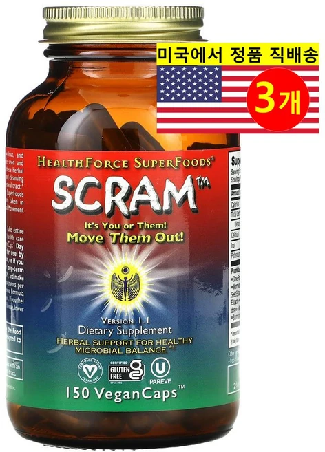 HealthForce Superfoods 헬스포스 스크램 Scram, 3개, 150정 - 쿠팡