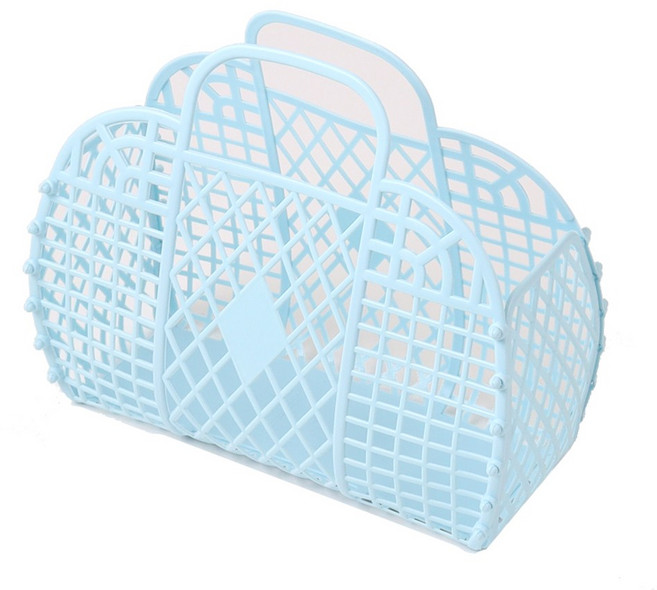 접이식 장바구니 파스텔 젤리백 체험 장보기 학습 시장, 하늘, 1개