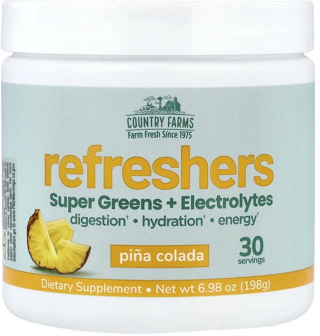 새해 첫좋은선물 Country Farms Refreshers 슈퍼 그린 + 전해질 피나콜라다 198g(6.98oz) 제대로 할인합니다, CountryFarmsRefreshers슈퍼그린전해질피, 198g, 1개 - 쿠팡