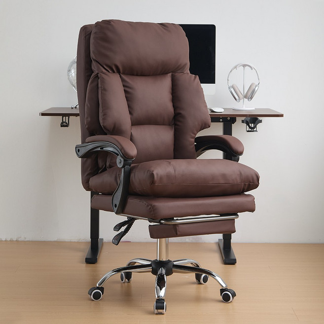 Takata 컴퓨터 의자 게이밍 리클라이너 침대형 160도 틸팅 연동팔걸이, 브라운