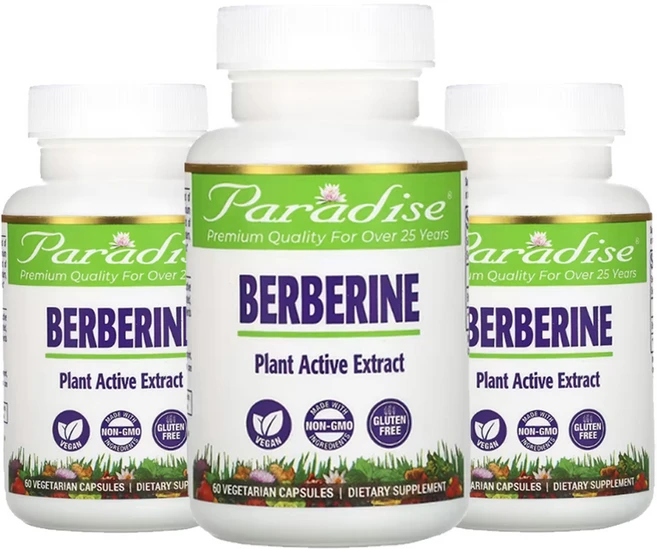 파라다이스허브 Berberine 베르베린 알칼로이드 60캡슐3통 칸디다균 칸디다클렌즈, 60정, 3개 - 쿠팡
