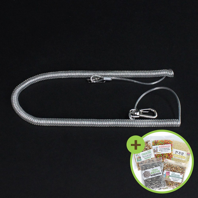 앵무새 스프링 리드줄(S) 하네스 연결용 외출용 M9094, 상세 설명 참조