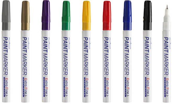 문화 팁 페인트마카 1mm 세트 9개입 유리 플라스틱 마카