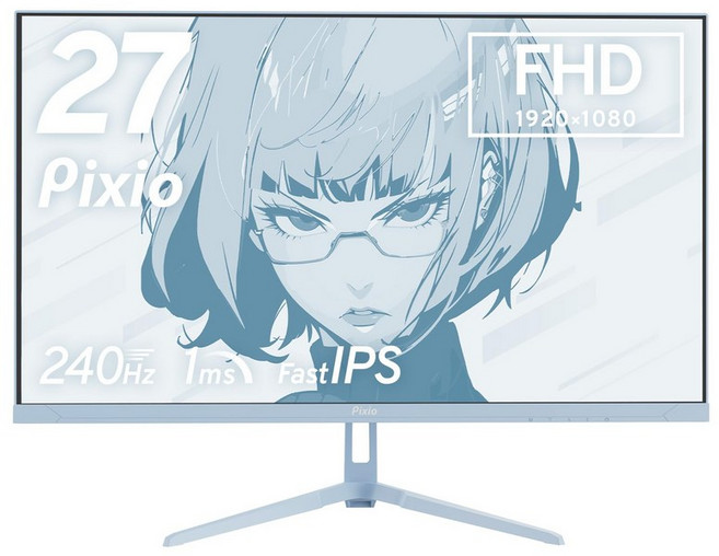 Pixio PX279 Wave Pastel Blue 240Hz FHD Fast IPS HDR 게이밍 모니터 27인치 파스텔 블루