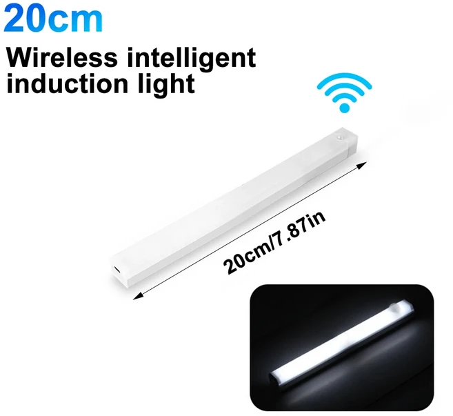 밴버스 캐러밴 -C 충전 자동차 인테리어 라이트 스트립 바 램프 Led 수하물 구획 무선 모션 센서, [03] 20CM, 1개