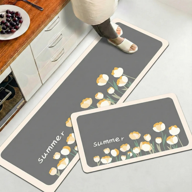 국민발매트 3세대 2종세트 빨아쓰는 소프트 규조토 주방매트, 02.데이지