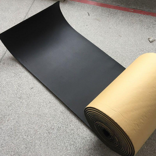 汽車隔音棉 隔熱棉 吸音棉 止震板 適用於四門及機蓋, 1個, 0.5*2米10mm黑色橡塑棉