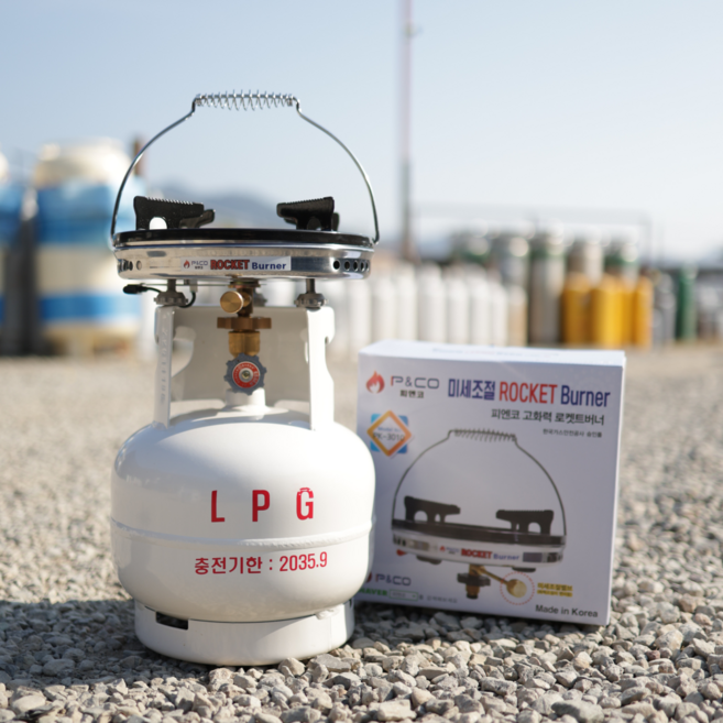 [2036.01] 3kg LPG가스통 + 안전마개, 1세트, [2036.01]3kg 미세조절버너세트