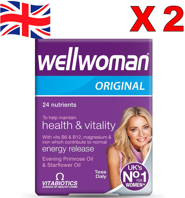 비타바이오틱스 웰우먼 오리지널 여성 멀티비타민 달맞이꽃 스타플라워오일 캡슐 vitabiotics Wellwoman Original, 2개, 30정