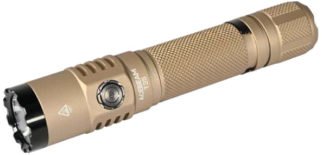 電筒王 ACEBEAM T35 1900流明 380米 高性能戰術小直筒 雙模式 雙開關 遠射 EDC 18650, 1個, 沙色-冷白1900 流明 380米, 沙色-冷白光