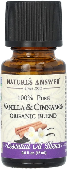 Nature's Answer 유기농 에센셜 오일 혼합물 순수 100% 바닐라 및 계피 15ml(0.5fl oz), NaturesAnswer유기농에센셜오일혼합물순수100바, 1개, 15ml - 쿠팡