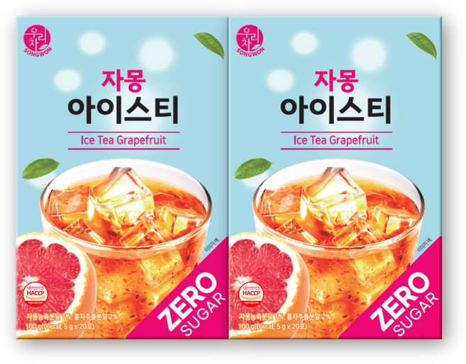 우리차 자몽 아이스티 20p, 5g, 20개입, 2개