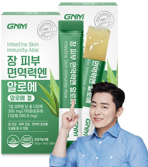 GNM 장 피부 면역력엔 알로에 / 먹는 알로에겔 이뮨 젤리스틱 장건강 피부건강 면역력증진, 20g, 30개