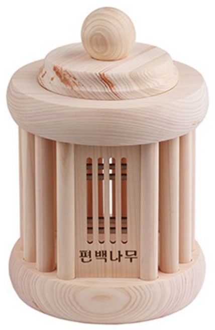 순수 편백나무 원통형 새장모양 미니 가습기 인테리어 소품, 1개