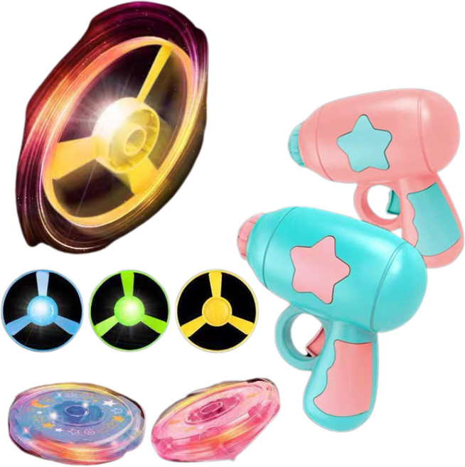 天天GO 兒童玩具 親子互動玩具 戶外玩具 發光玩具 露營玩具 兒童節禮物, 竹蜻蜓陀螺【粉&藍各一組】, 1個