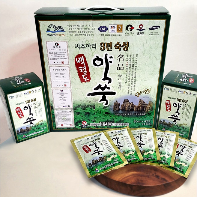 백령도 약쑥 명품진액골드 싸주아리 토종약쑥, 42개, 80ml