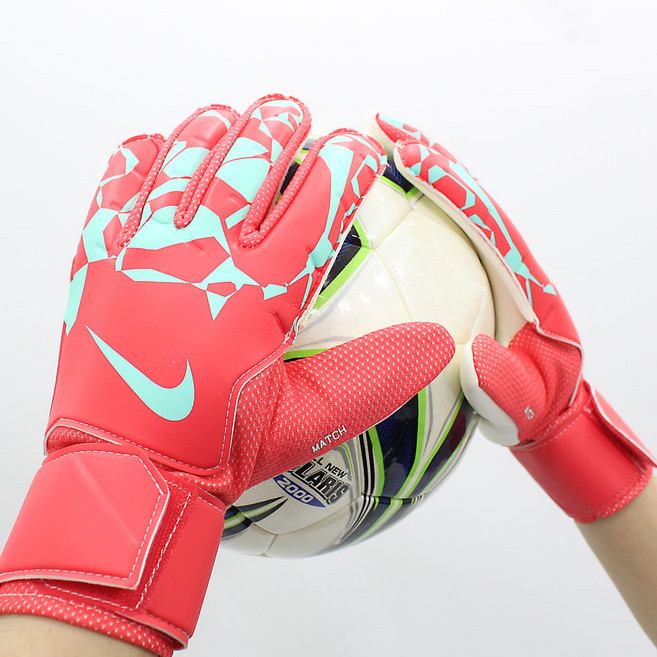 나이키 골키퍼 장갑 라텍스 메쉬 패널 축구 글러브 키퍼 장갑 GK 글러브 공용 손목 스트랩 조절 축구 용품, 1세트, 엠버 글로우