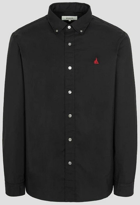 [국내백화점] 빈폴 남성 남녀공용 플레인 솔리드 셔츠 블랙 가을 긴팔