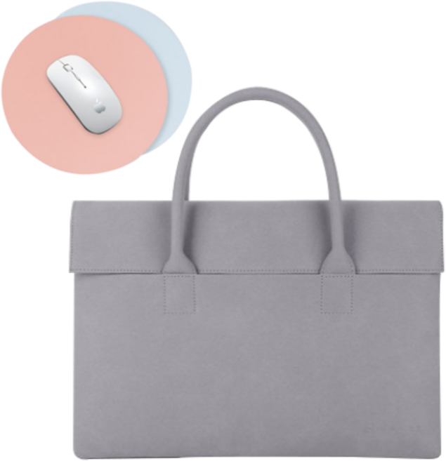 가죽마우스패드 + 루미에르 노트북 가방 맥북 파우치, 스모크그레이, 1개