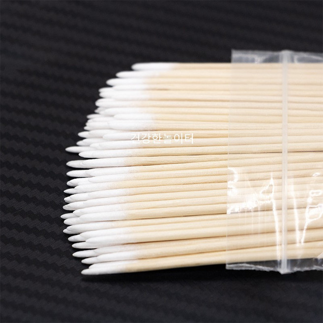 건강한놀이터 다용도 마이크로 초미세 얇은 뾰족 면봉, 1개, 100개입