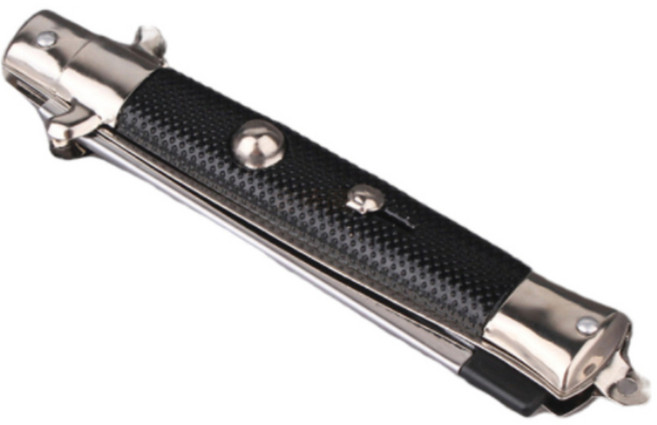 13cm 나이프식 자동 폴딩빗 휴대용 접이식 남성브러쉬, 블랙, 1개