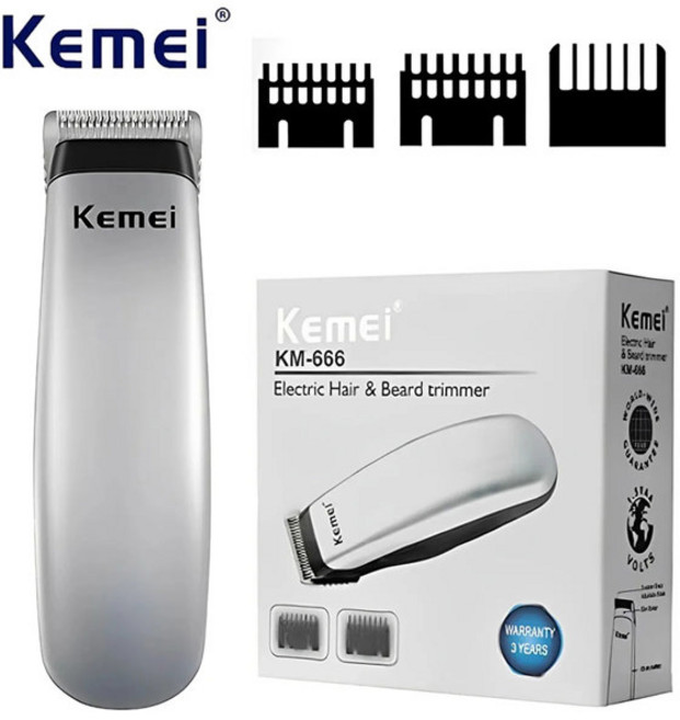 Kemei KM-666 미니 전기 머리 깎기 남자 머리 깎기 전문 절단 수염 이발사 면도기, [01] 옵션1