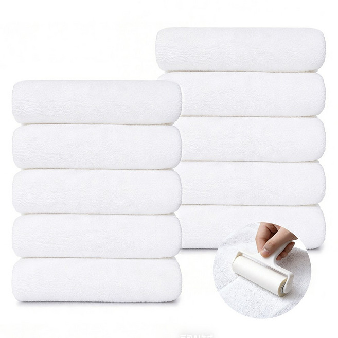 연화삼월 호텔 수건 40수 수건 10장 무형광 OEKO-TEX 알러지/진드기 방지 항균인증 세면 타올 수건 집들이 선물 400GSM 세면 타올, 10개, 05화이트