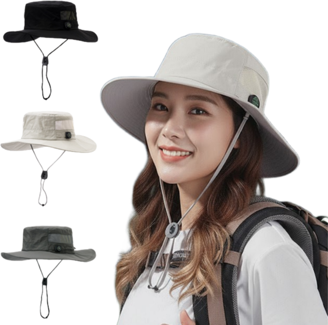 단비상자 등산모자 메쉬 챙넓은 버킷햇 벙거지 낚시 사파리 모자, 베이지