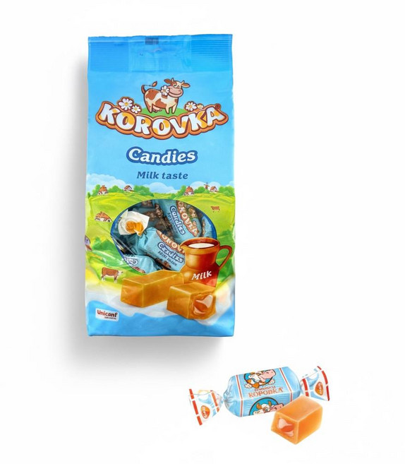 "KOROVKA" 코로브카 부드러운 밀크 카라멜 필링 켄디, 1개, 500g