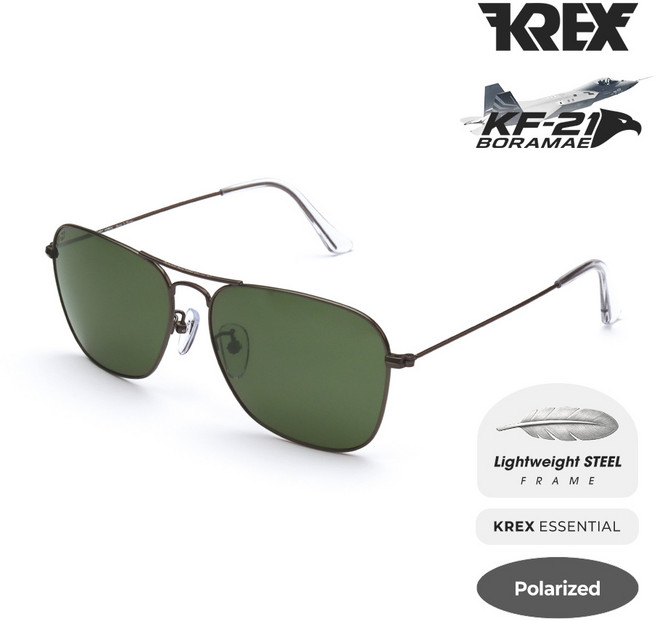 KREX KF-21 조종사 보잉 선글라스 고선명 편광렌즈 초경량18g 남성 여성 선글라스 미듐/라지 국산100%