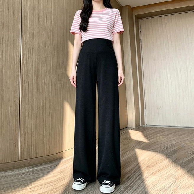 孕婦高腰闊腿長褲，外穿舒適不勒肚子，春秋款