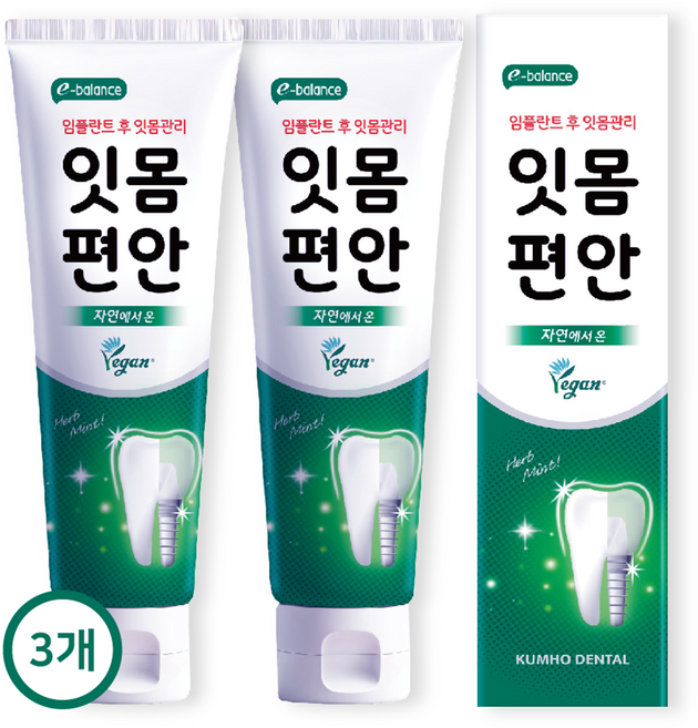 36년 금호덴탈제약이밸런스잇몸편안치약 200g 대용량, 3개