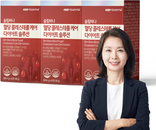 킵유어핏 슬림바나 혈당 콜레스테롤 케어 다이어트 솔루션 체지방감소 다이어트보조제, 3개, 60정