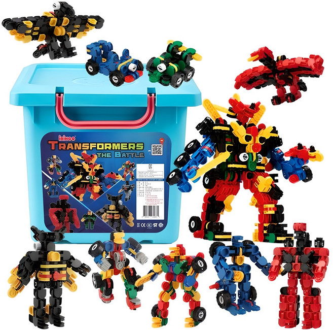 아이링고 트랜스포머 더 배틀 455pcs 변신로봇 블럭장난감, 혼합색상, 1개