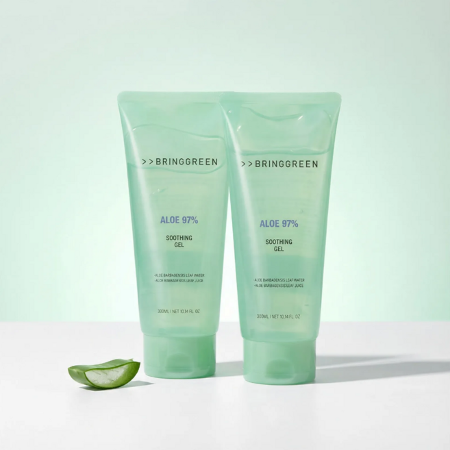 브링그린 알로에9 수딩젤 300ml단품/더블기획300ml+300ml, 300ml, 1개