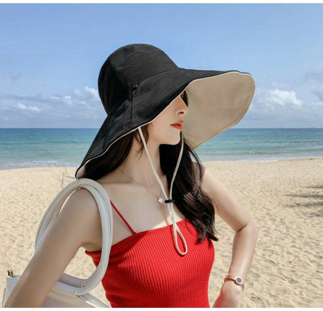 韓版潮流百搭漁夫帽 大帽沿防曬遮陽帽