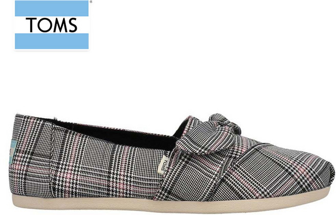 탐스 알파가타 여성 슬립온 플랫슈즈 Bow Tie