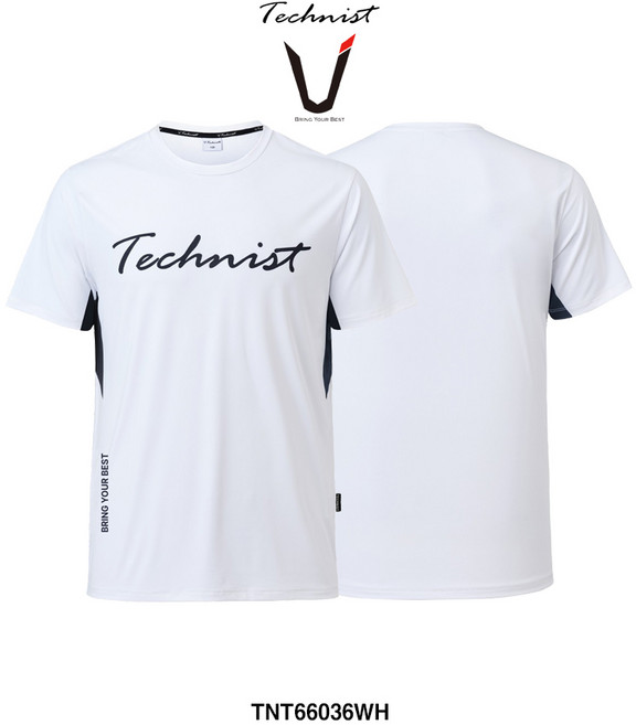 테크니스트 배드민턴 기획 티셔츠 반팔 상의 화이트 TNT66036WH 남성 여성 남녀공용