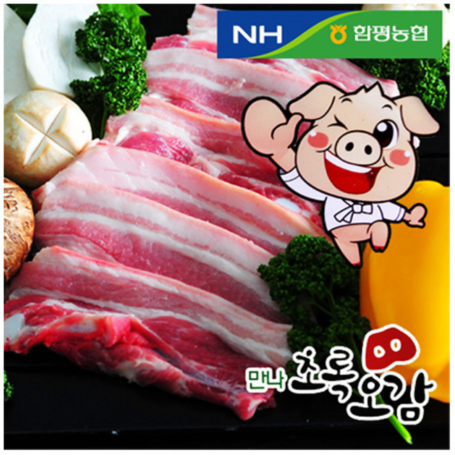 함평농협만나초록오감 오겹살, 1개, 300g 수육용