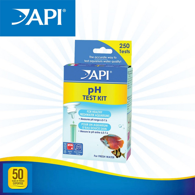 API 산성도 PH 테스터 / 수족관 어항 수조 수질 관리 테스트 시약 측정 검사 키트 열대어 관상어 구피 거북이 수초, 1개, 37ml